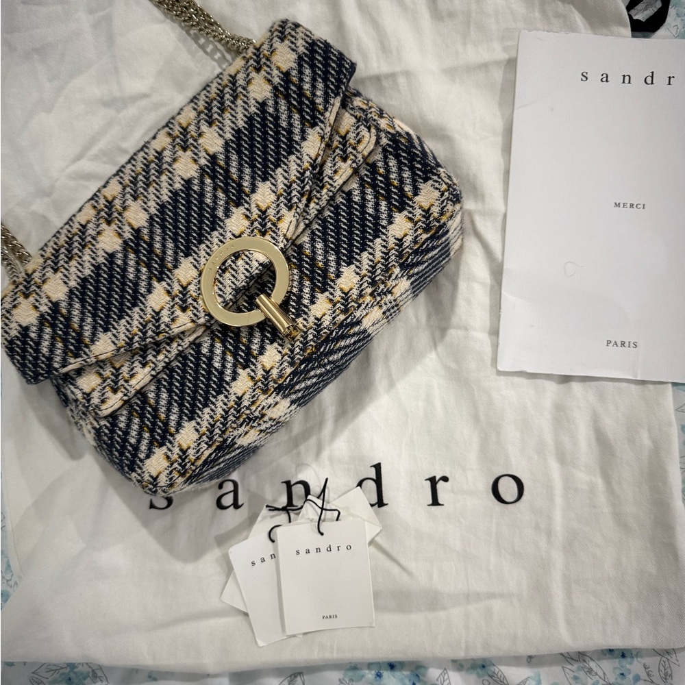 Navy Blue YZA Tweed Shoulder Bag (used twice)